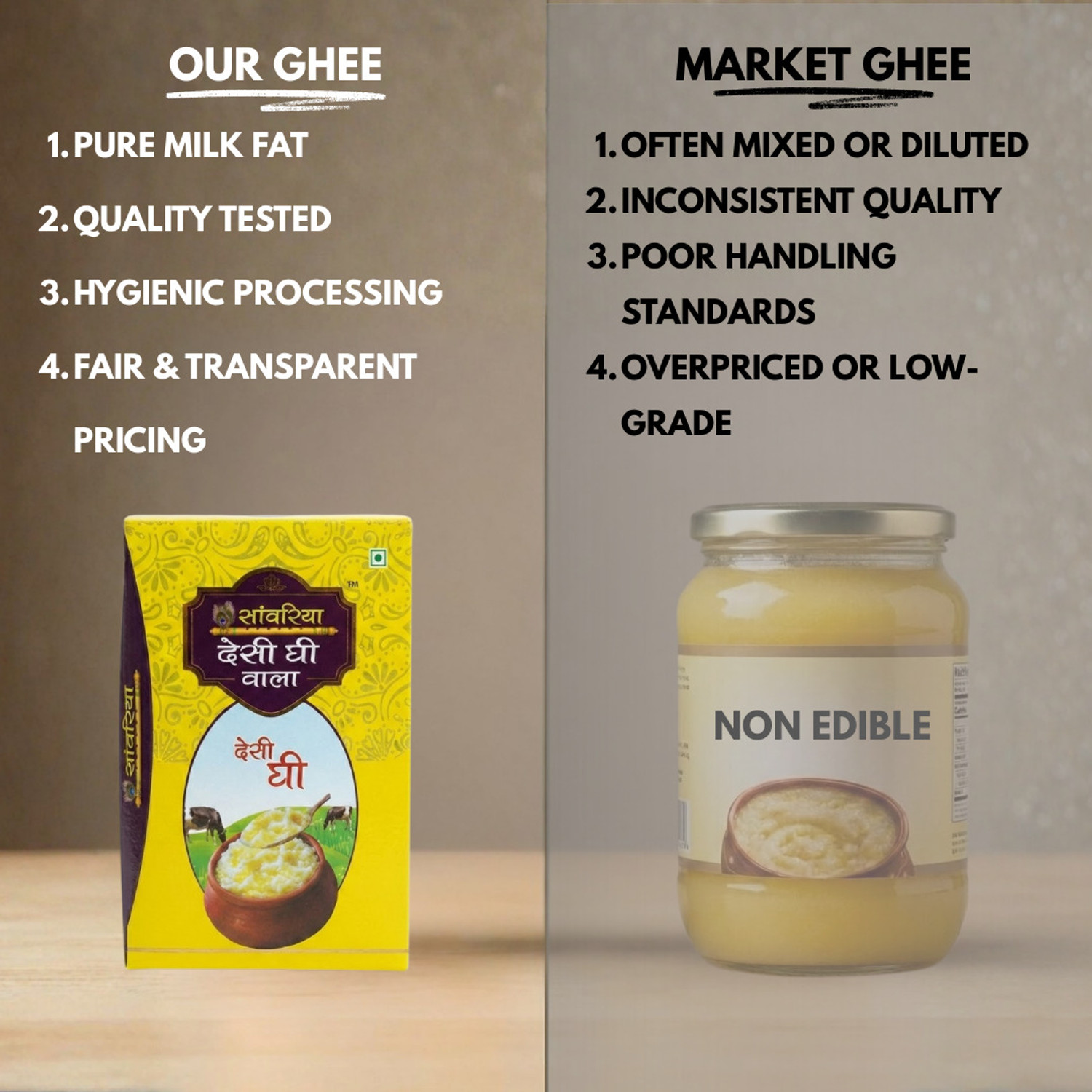 Image of savaria the doodhwala Desi Ghee Wala Pure Buffalo Desi Ghee for Daily Cooking Ghee Tetrapack