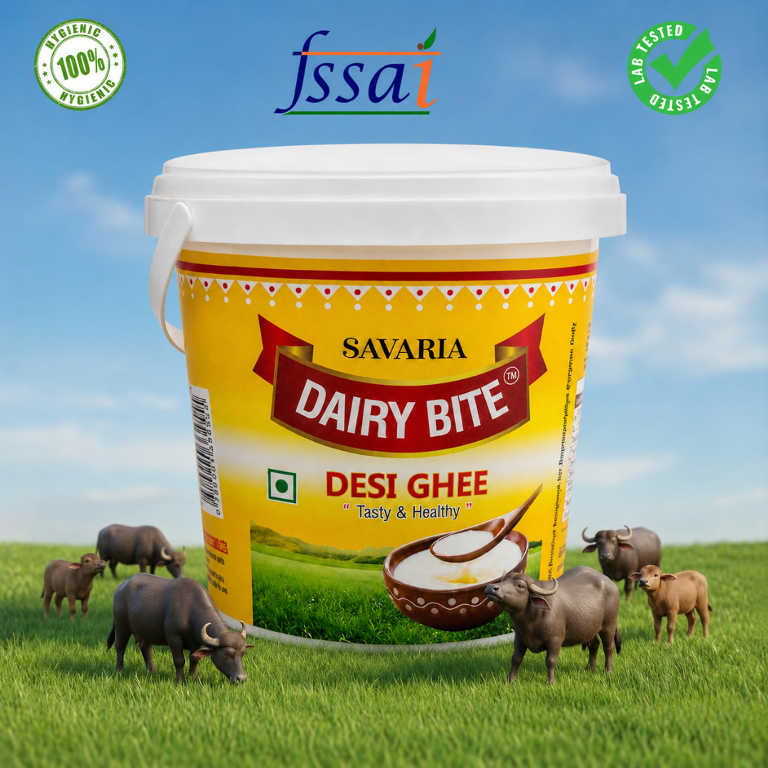 Image of savaria the doodhwala Dairy Bite Pure Buffalo Desi Ghee for Everyday Cooking Ghee Plastic Bottle