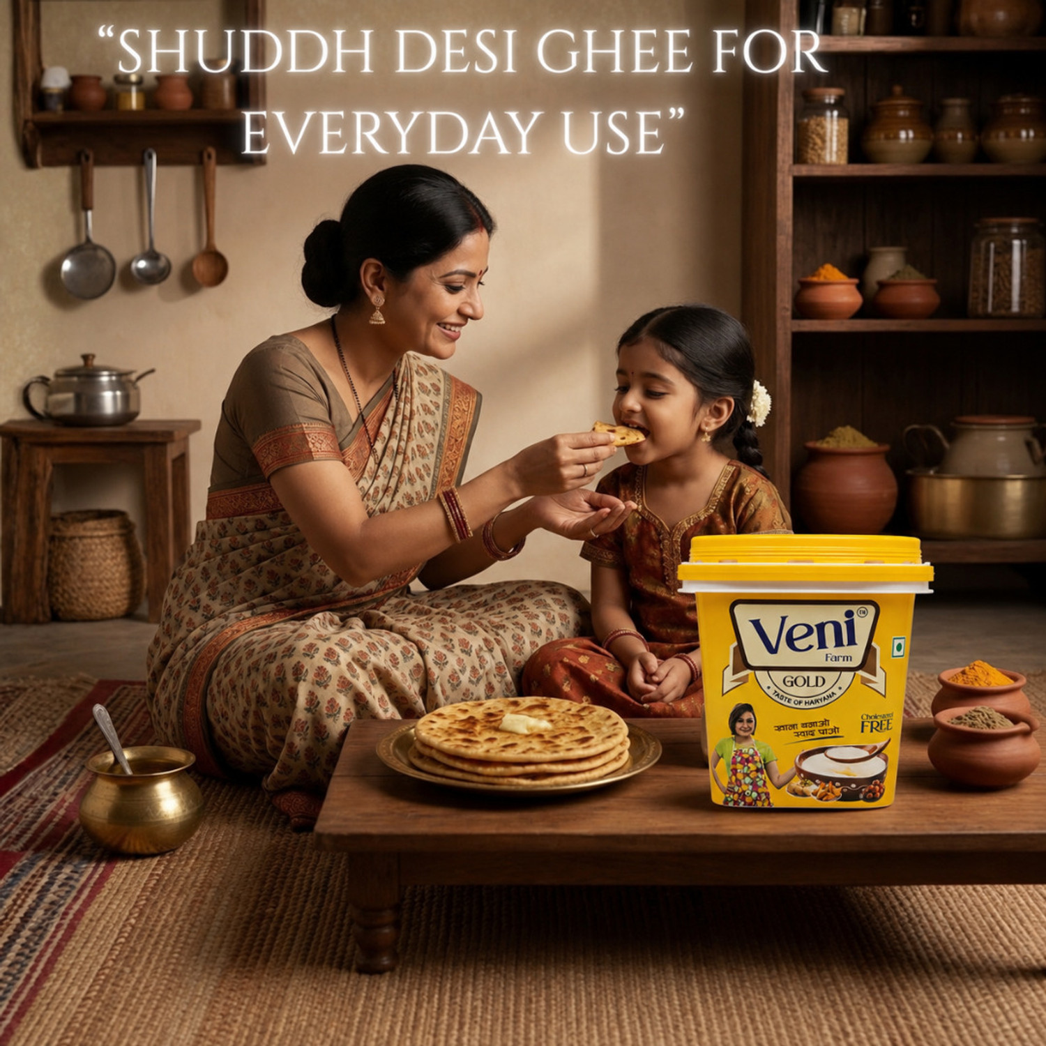 Image of savaria the doodhwala Veni Farms Pure Buffalo Desi Ghee for Cooking & Sweets Ghee Plastic Bottle