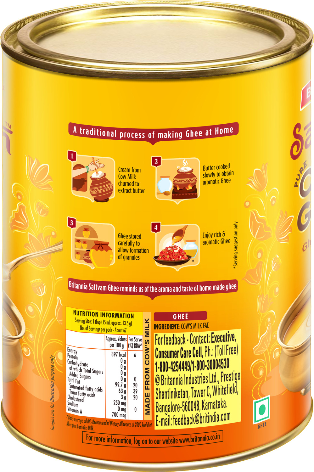 Image of BRITANNIA Pure Cow Ghee Tin