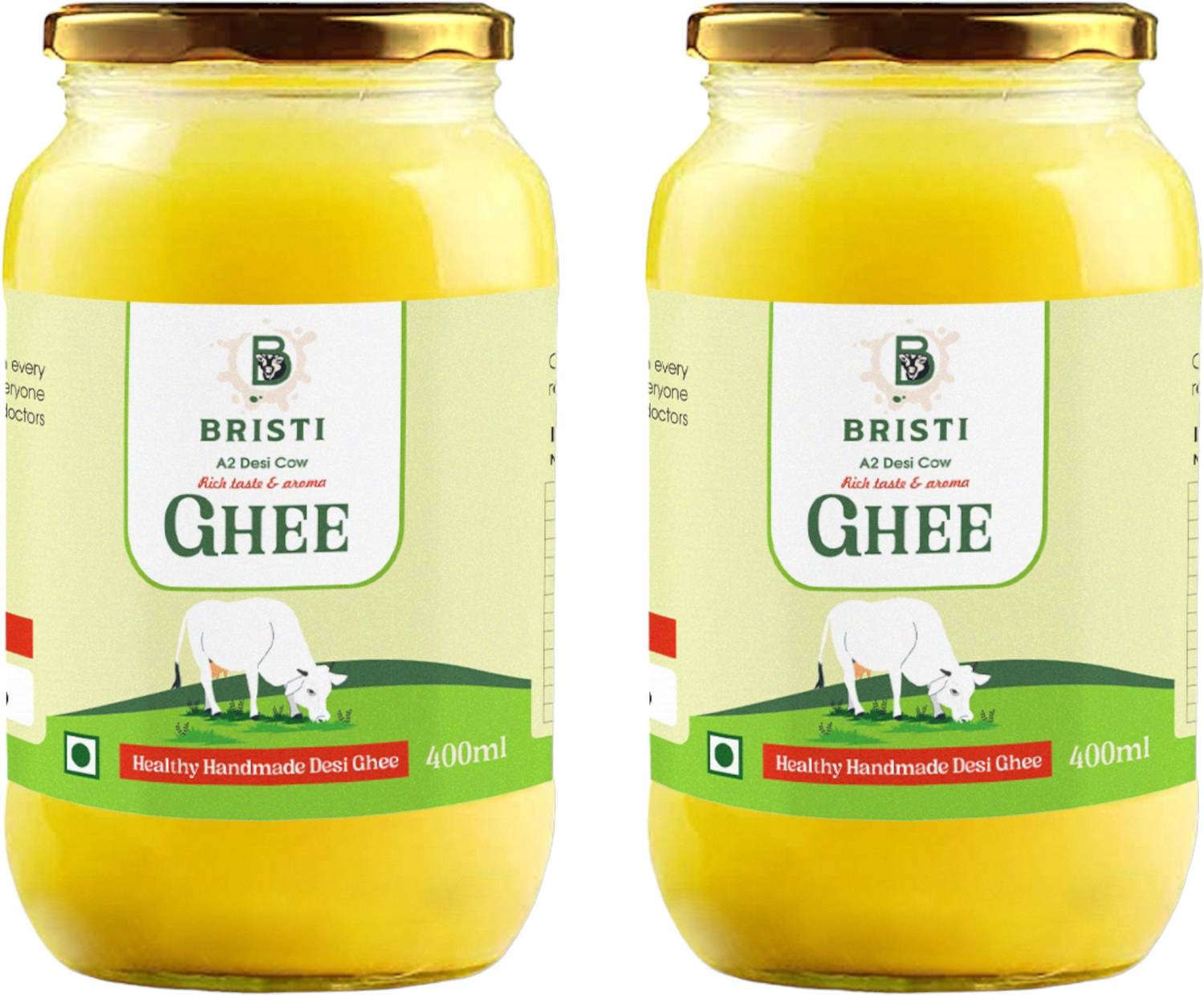 Bristi Pure A2 Deshi Gir Cow Traditional Bilona Method Ghee Glass Bottle