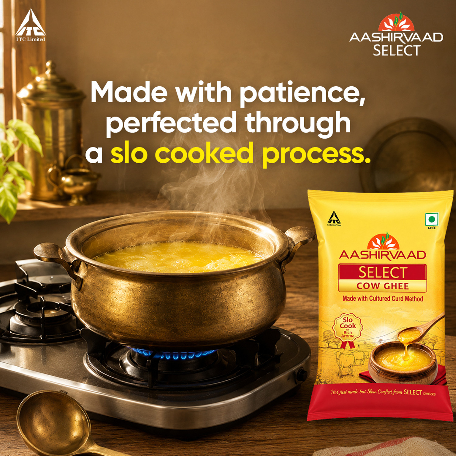 Image of AASHIRVAAD Svasti Pure Cow Ghee Pouch