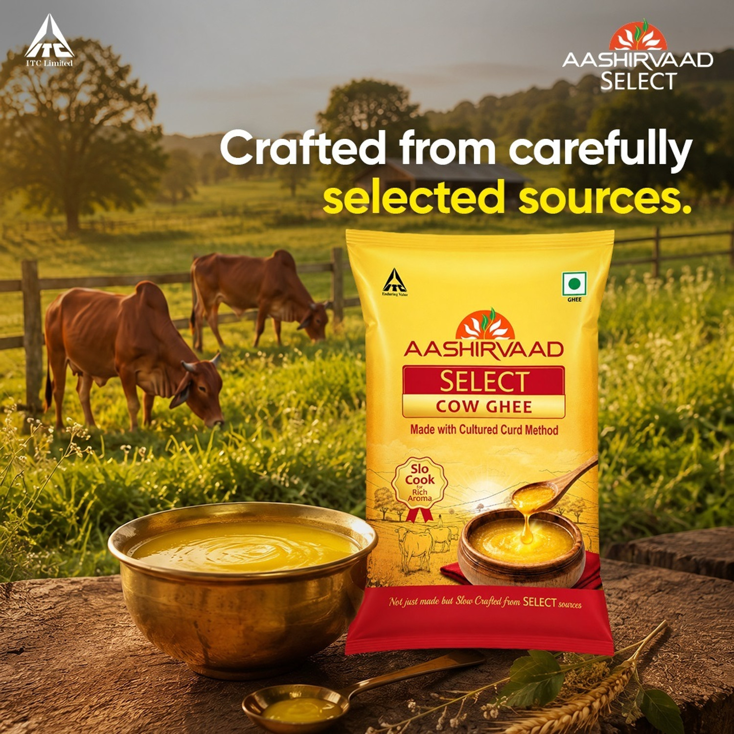Image of AASHIRVAAD Svasti Pure Cow Ghee Pouch