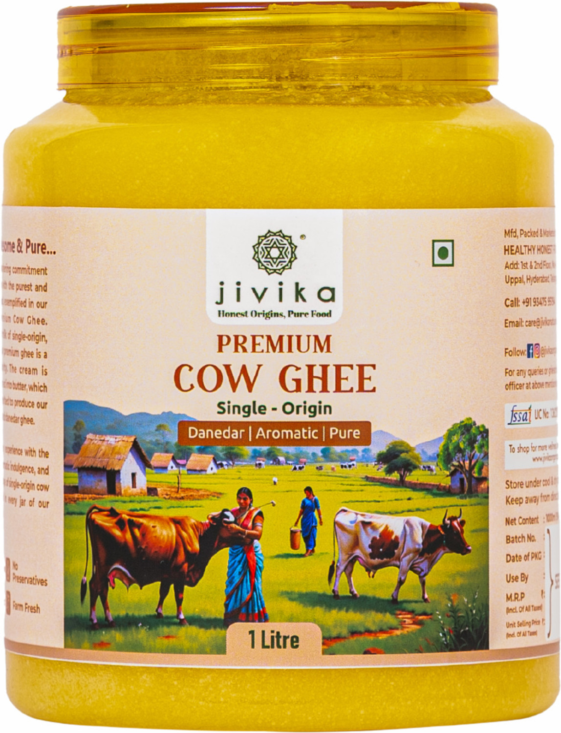 Image of jivika Premium Cow Ghee Plastic Bottle