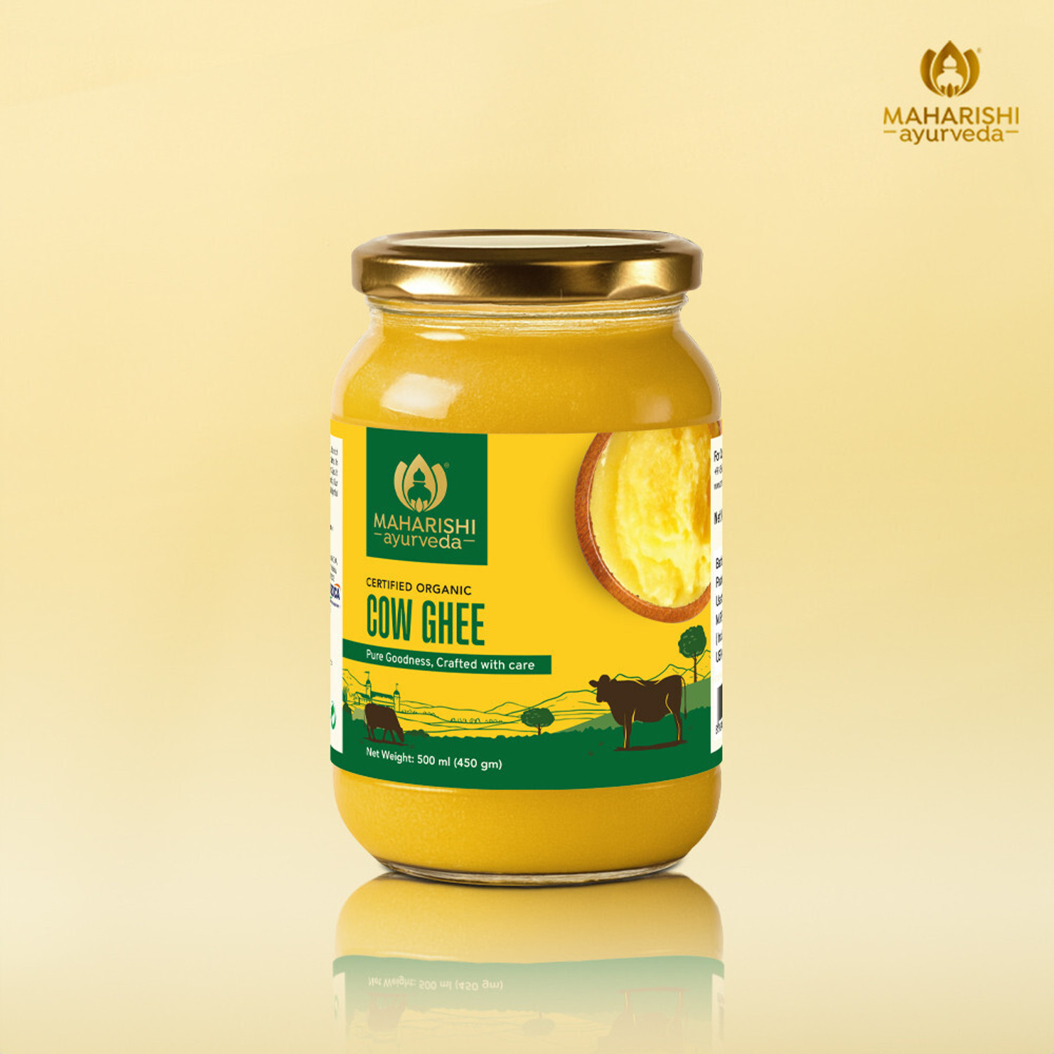 Image of MAHARISHI ayurveda Organic Desi Cow Ghee - 500 ml Ghee Glass Bottle (500 ml)