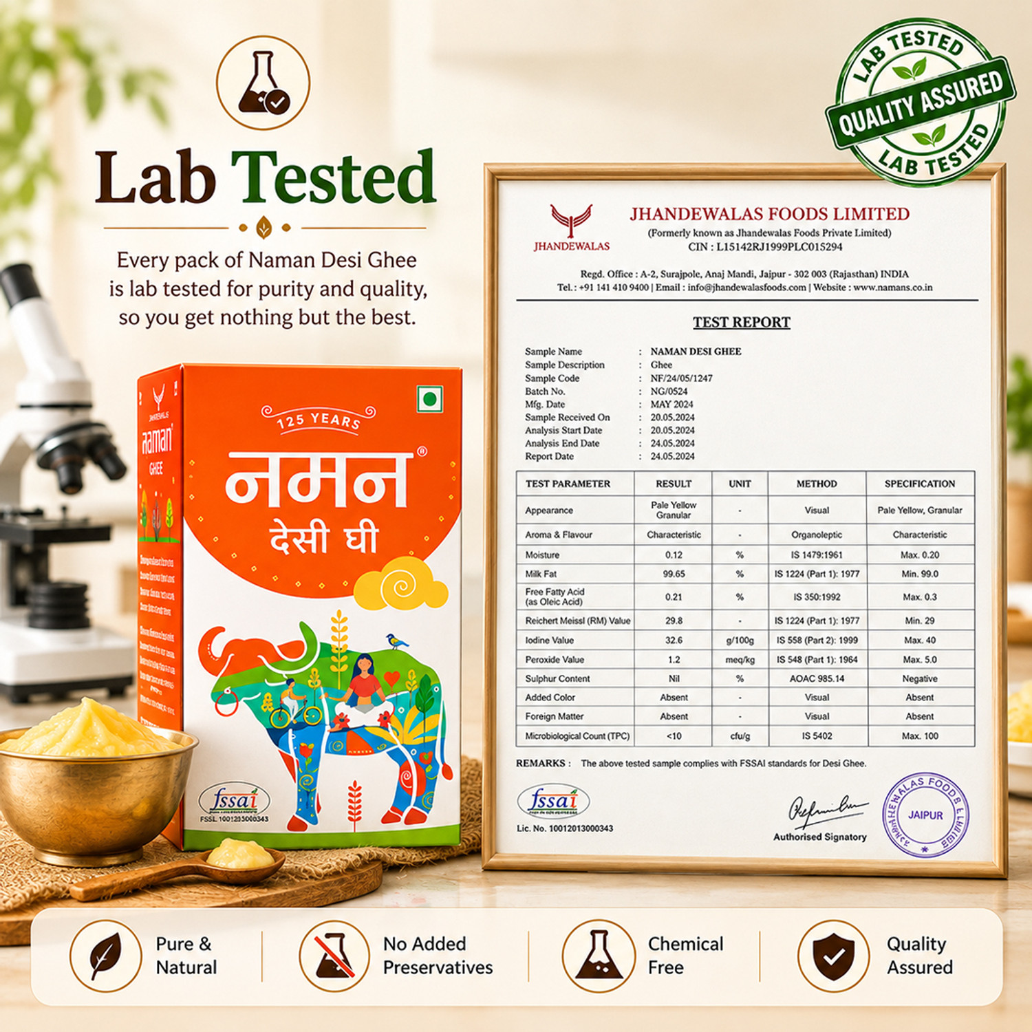 Image of NAMAN Desi Ghee RT Pack 180ML Ghee Carton