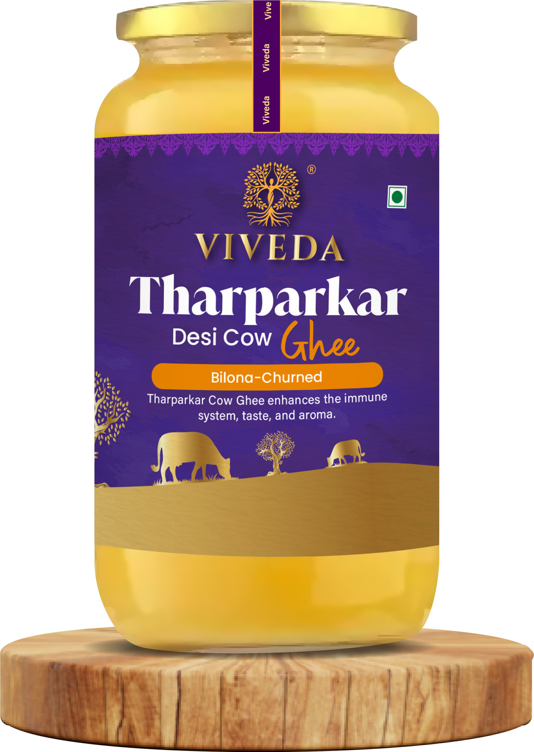 Image of viveda A2 Desi Tharparker Ghee | Ghee Glass Bottle
