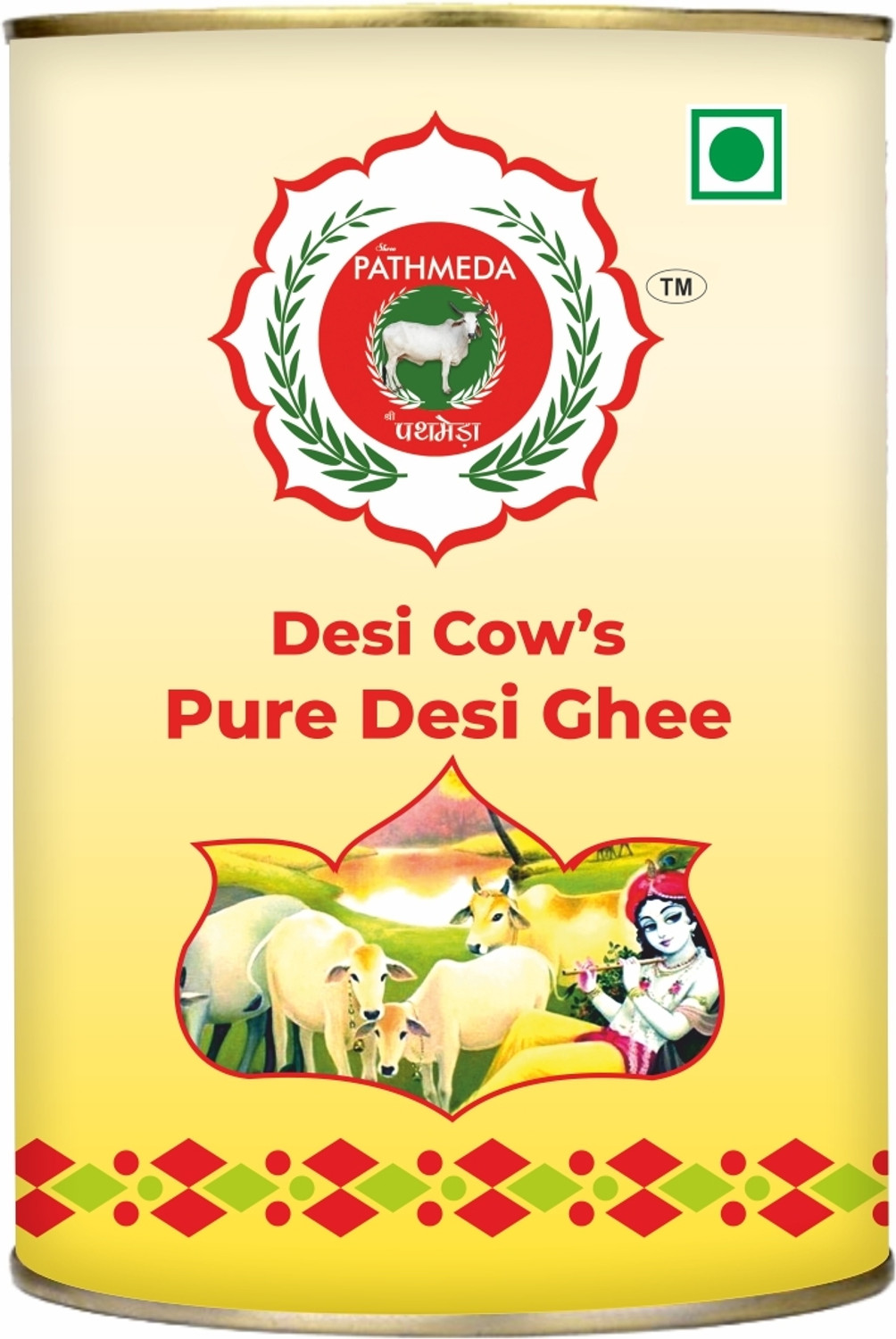 Image of SHRI PATHMEDA Ghee Premium A2 Gir Cow Cultured Desi Ghee from Ghee Tin