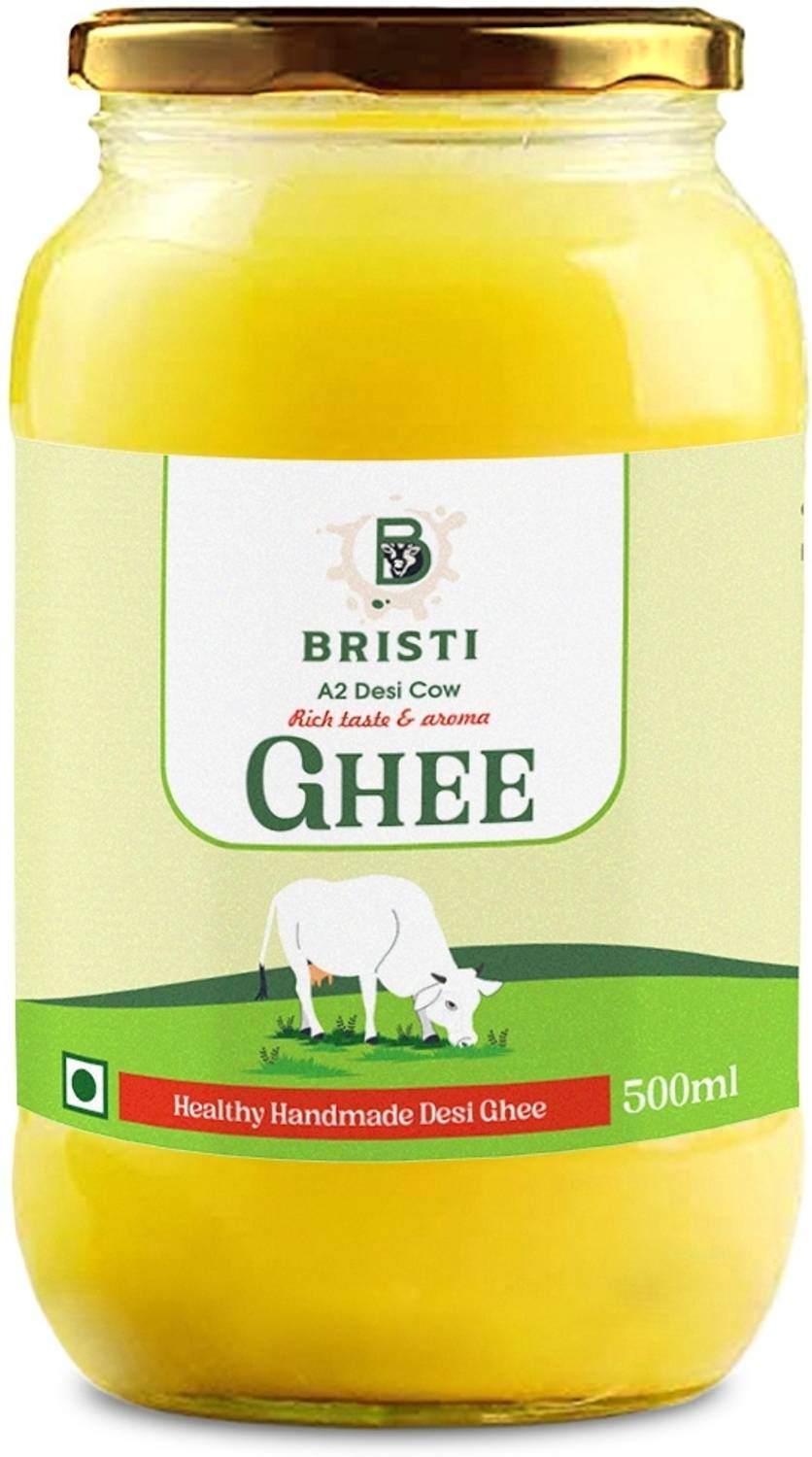 Bristi Home Made Bilona| Desi Gir Cow Traditional Milona Method cow Ghee glass Glass Bottle