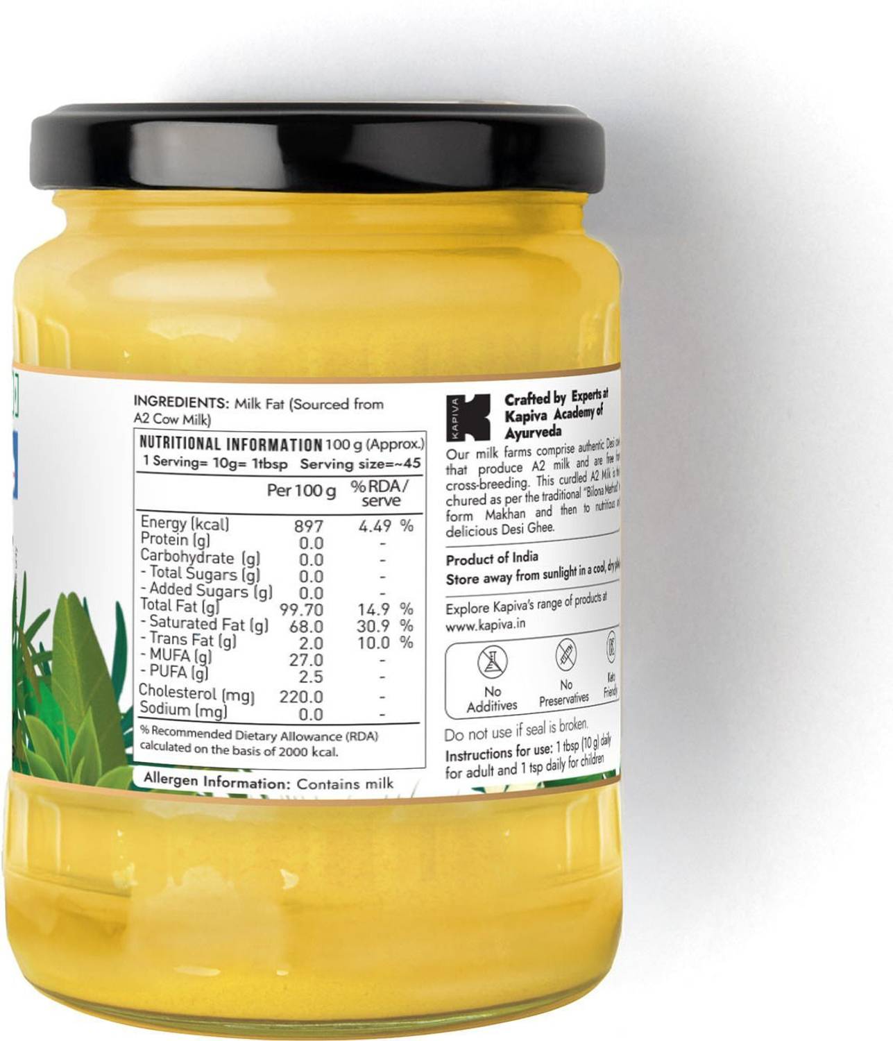 A2 Shudh Desi Cow Ghee|Pure & Healthy|Rich in Nutrition Glass Bottle - Image 2