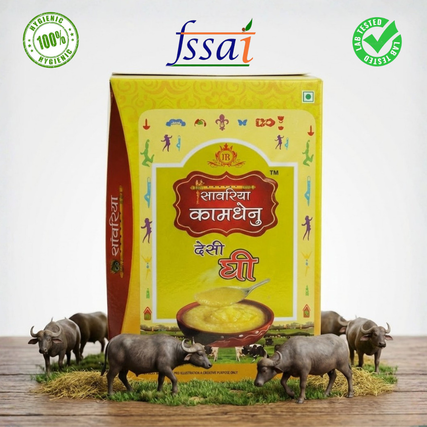 Image of savaria the doodhwala Kamdhenu Pure Buffalo Desi Ghee for Daily Use Ghee Tetrapack