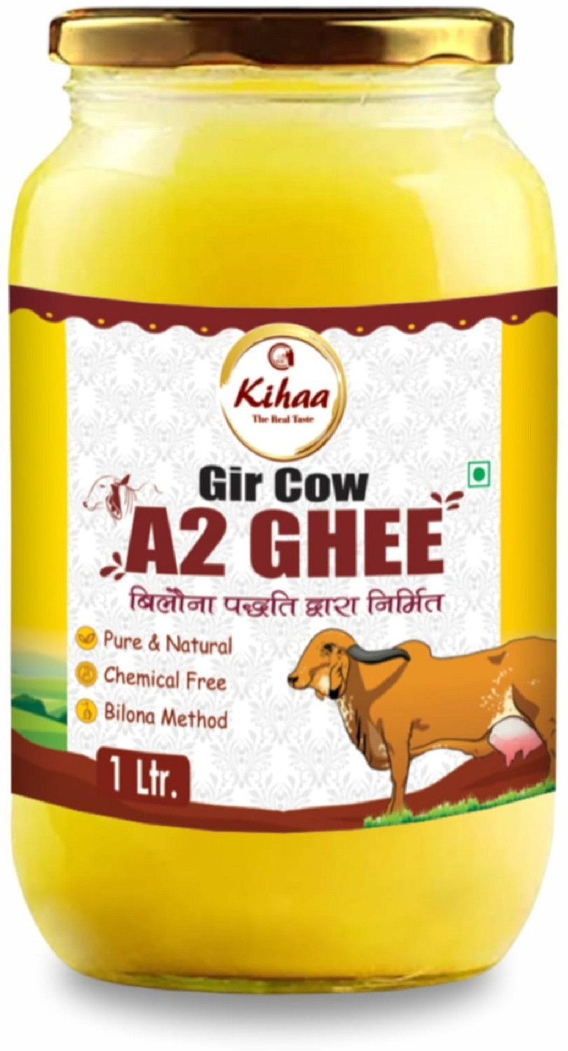 Image of Kihaa Organic Ghee| A2 Cow Ghee| Desi Ghee| Cow Ghee| Pure,Natural & Health Glass Bottle