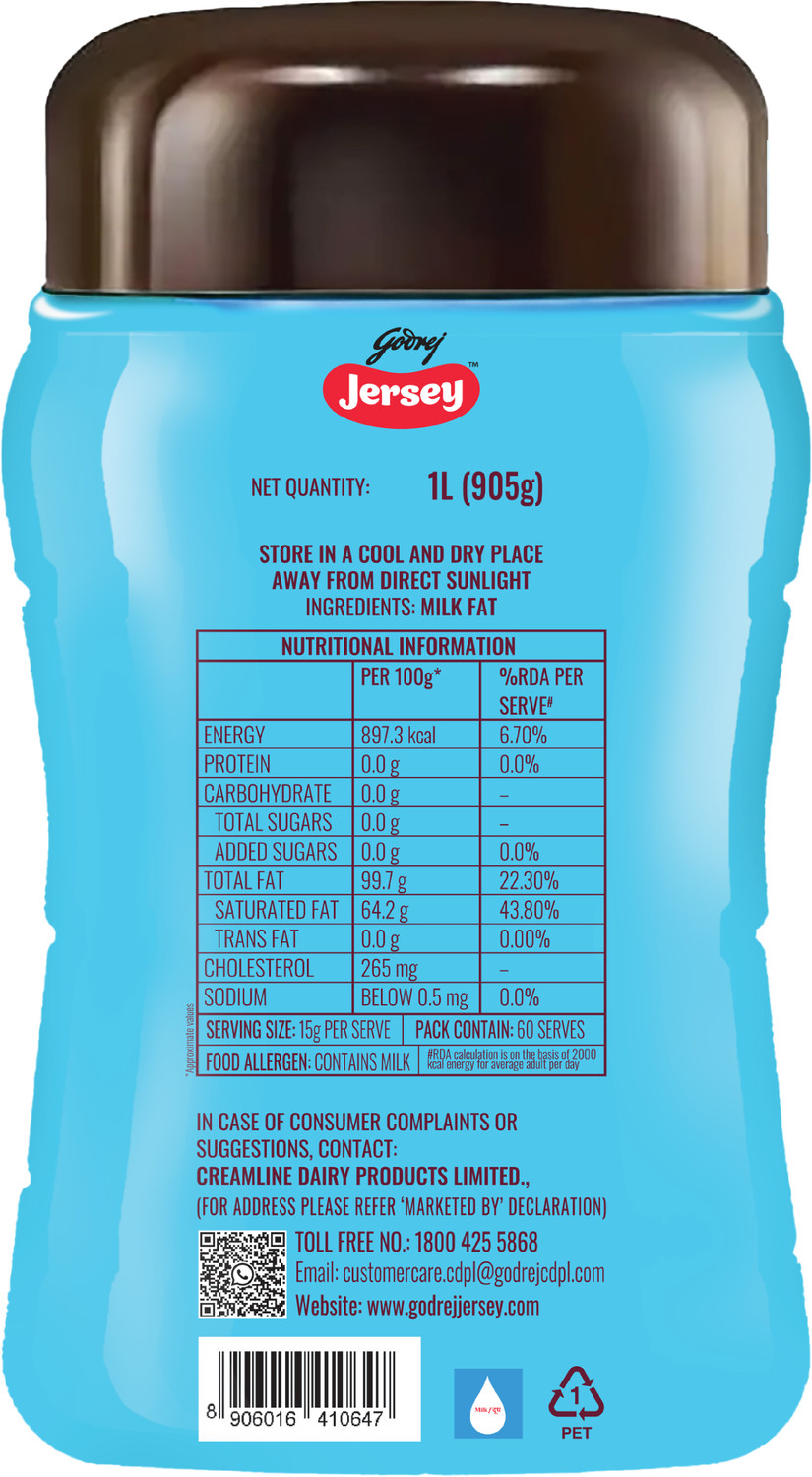 Image of Godrej Jersey Buffalo Ghee Plastic Bottle