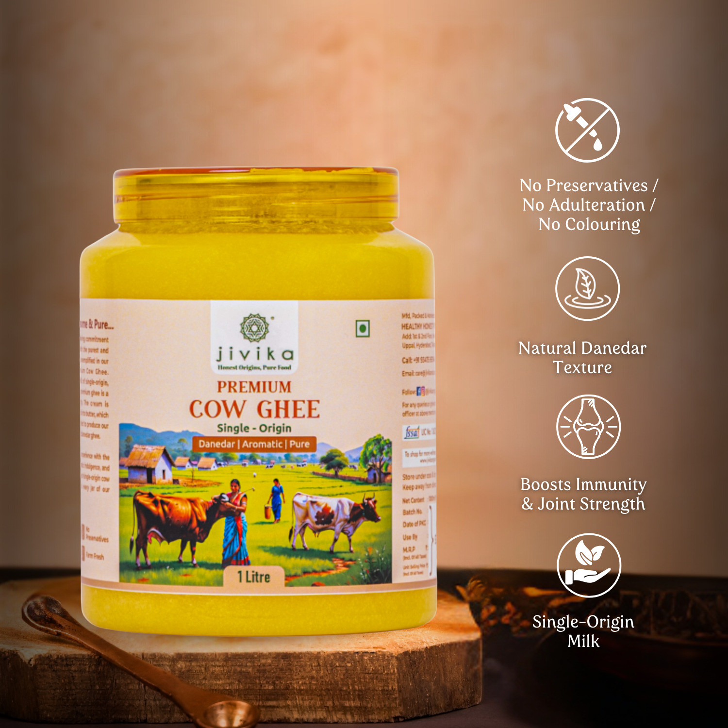 Image of jivika Premium Cow Ghee Plastic Bottle