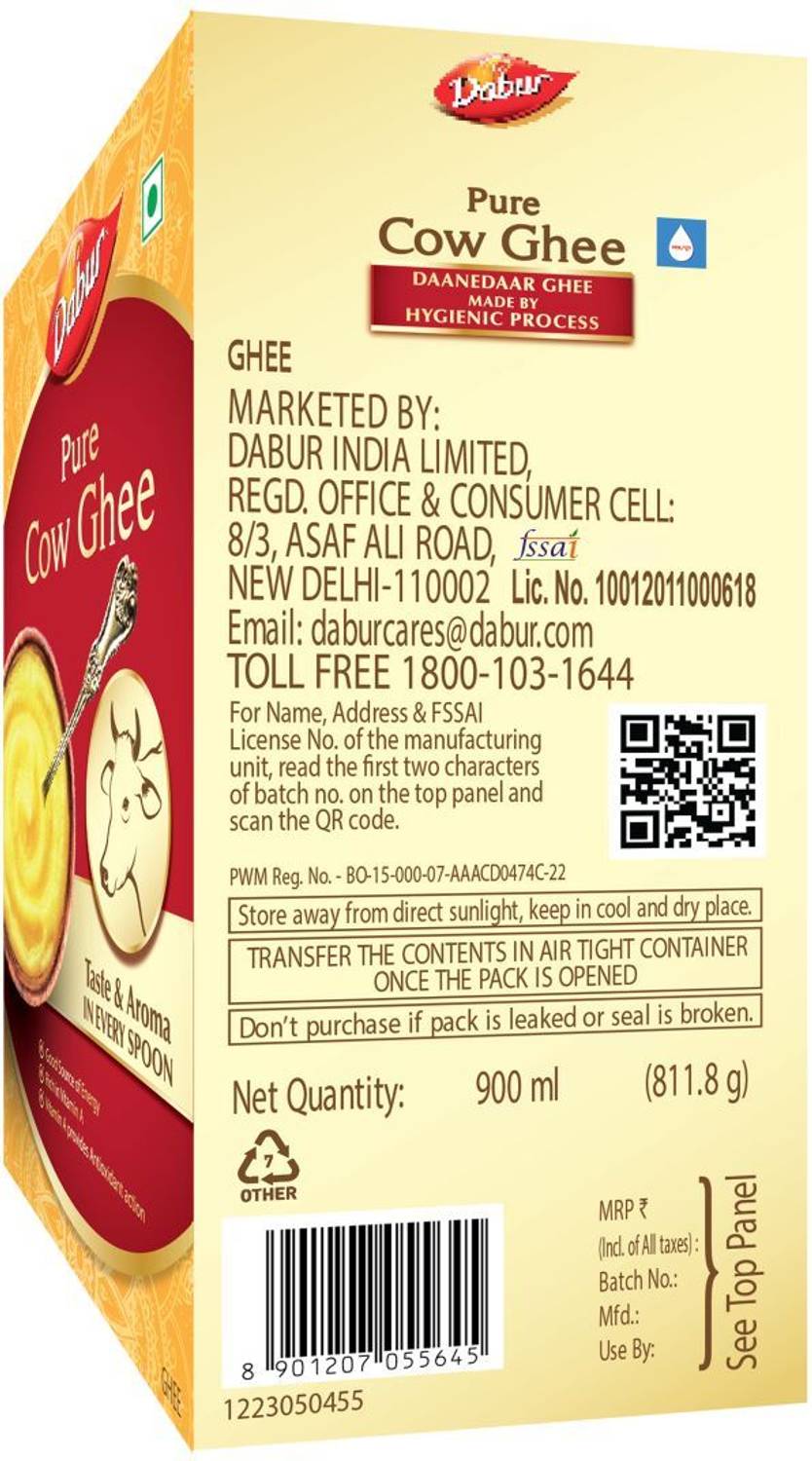 Dabur Pure Cow Ghee Tetrapack 1L - Image 5