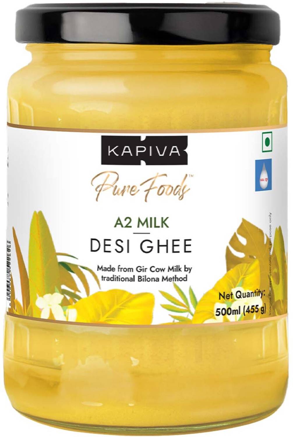 Kapiva A2 Desi Ghee Glass Bottle (500 ml)