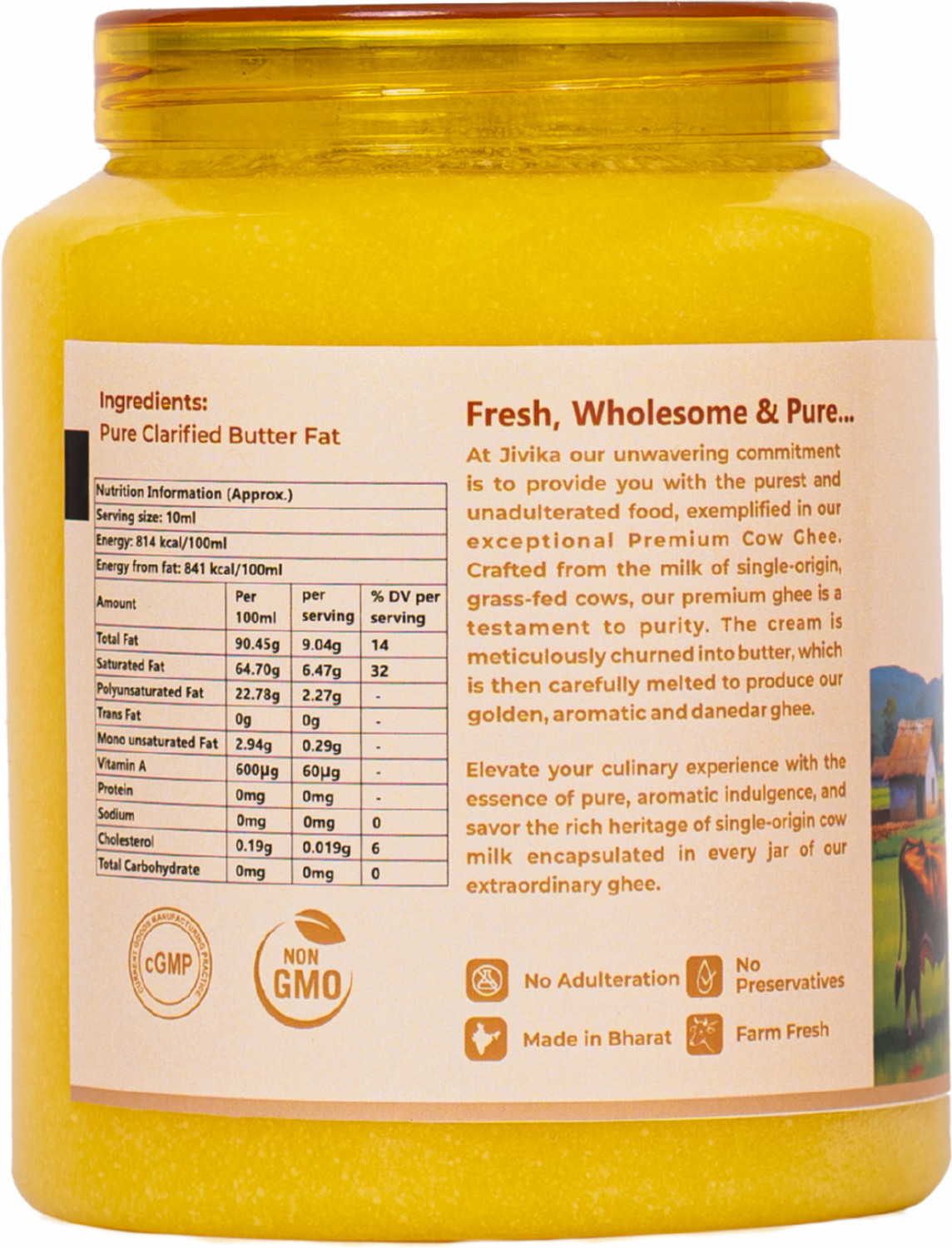 Image of jivika Premium Cow Ghee Plastic Bottle