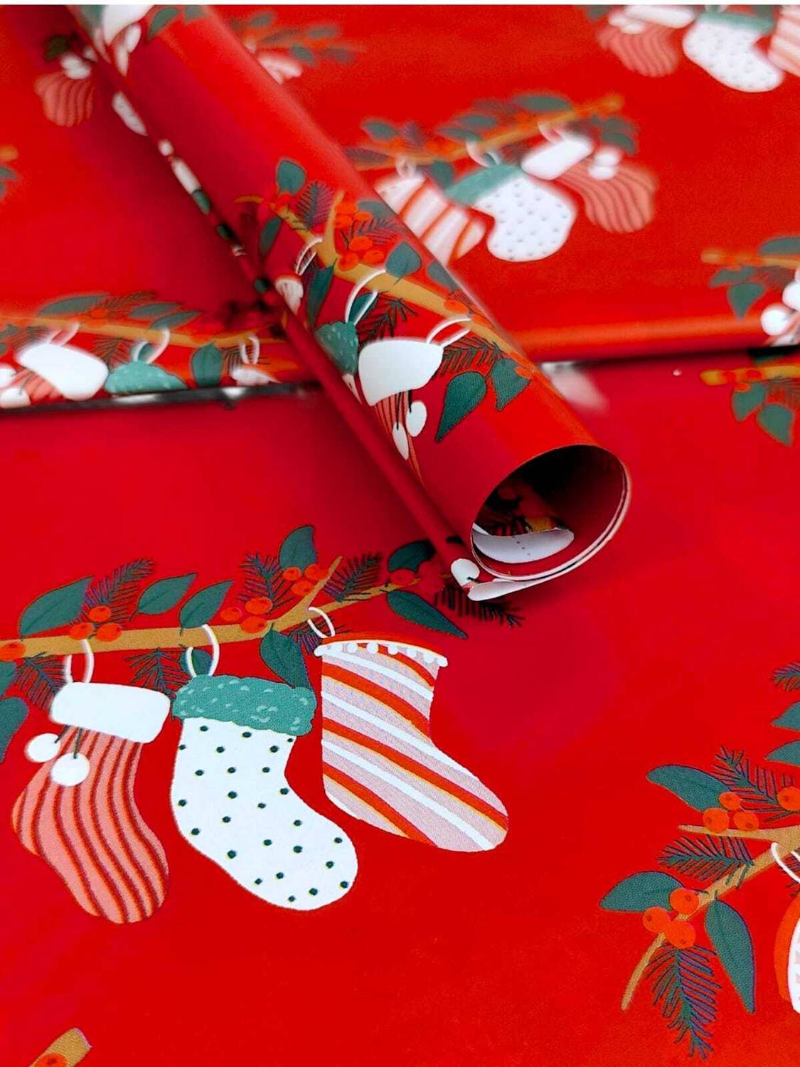 AMYCAUR Red Color Christmas Gift Wrapping Paper Sheets for Boxs Gift, Best Return Gift Christmas, Santa, Cartoon paper Gift Wrapper