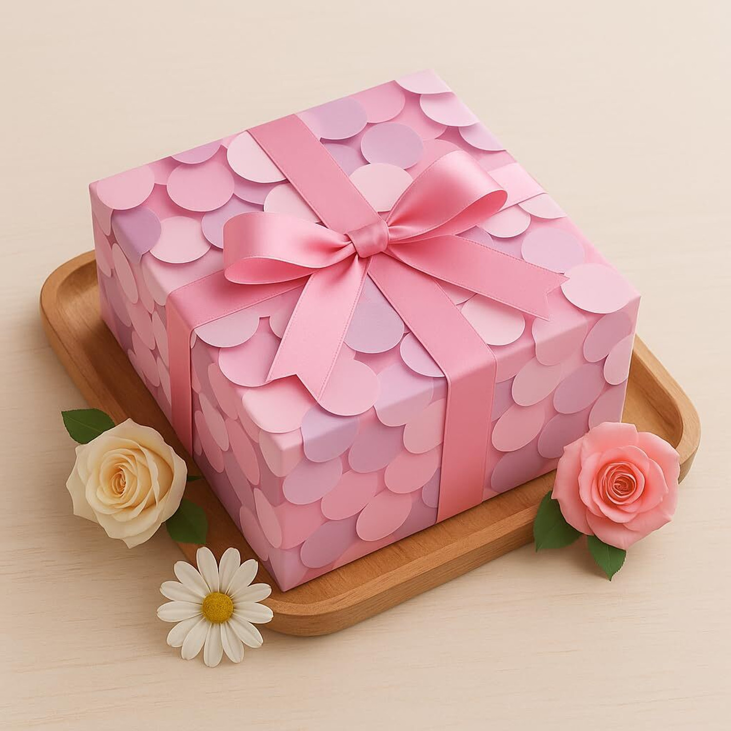 Image of WYOG Premium Pink Scallop Gift Wrapping Paper Sheets Paper Gift Wrapper