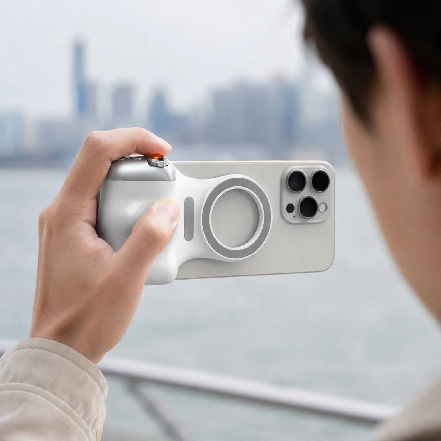 Wifton Magnetic Phone Camera Grip with Wireless Shutter Button for iOS & Android 2 Axis Gimbal for Mobile