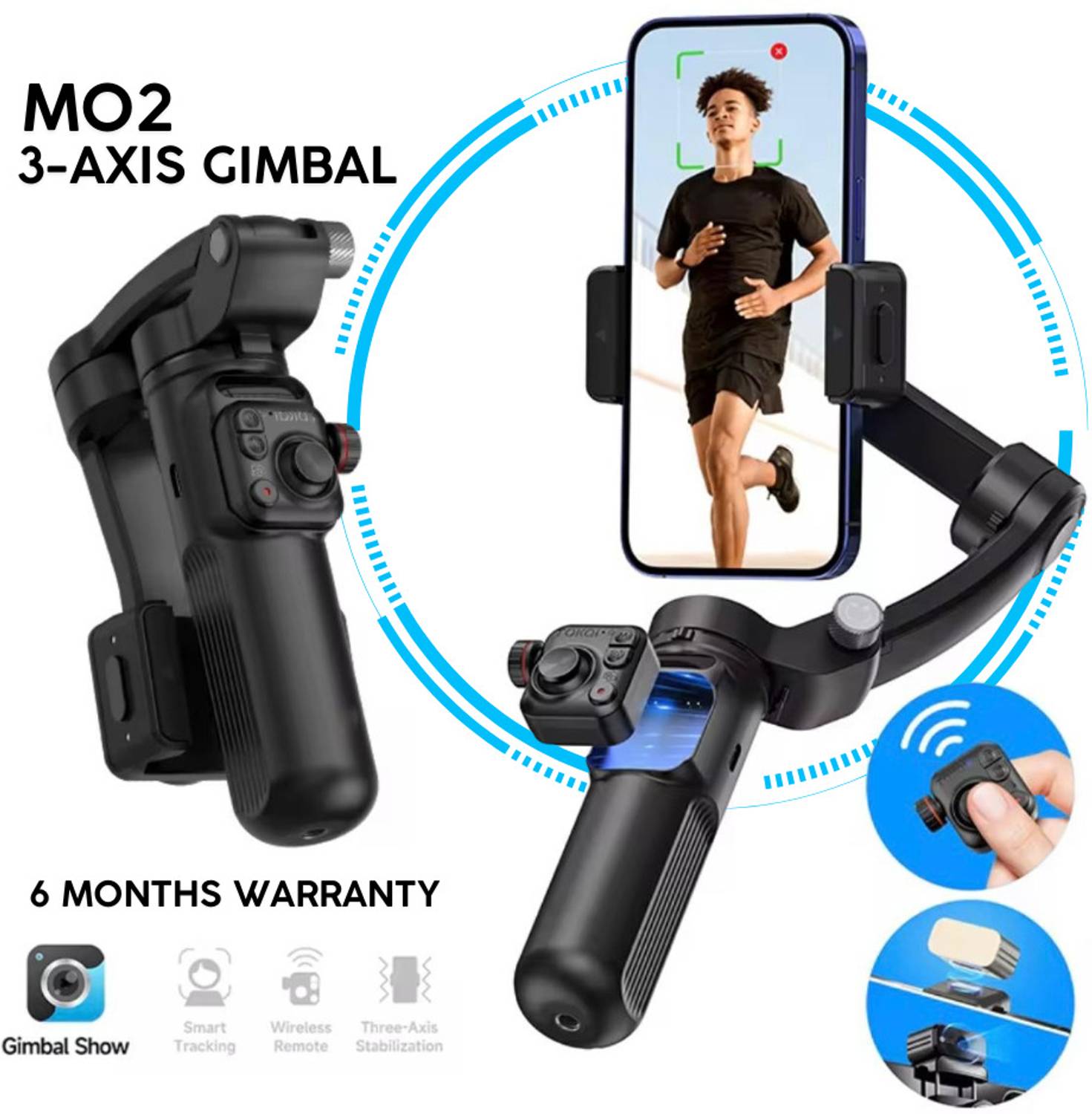 Vyzn Global NEW MO2 3-AXIS 3 Axis Gimbal for Mobile, Camera