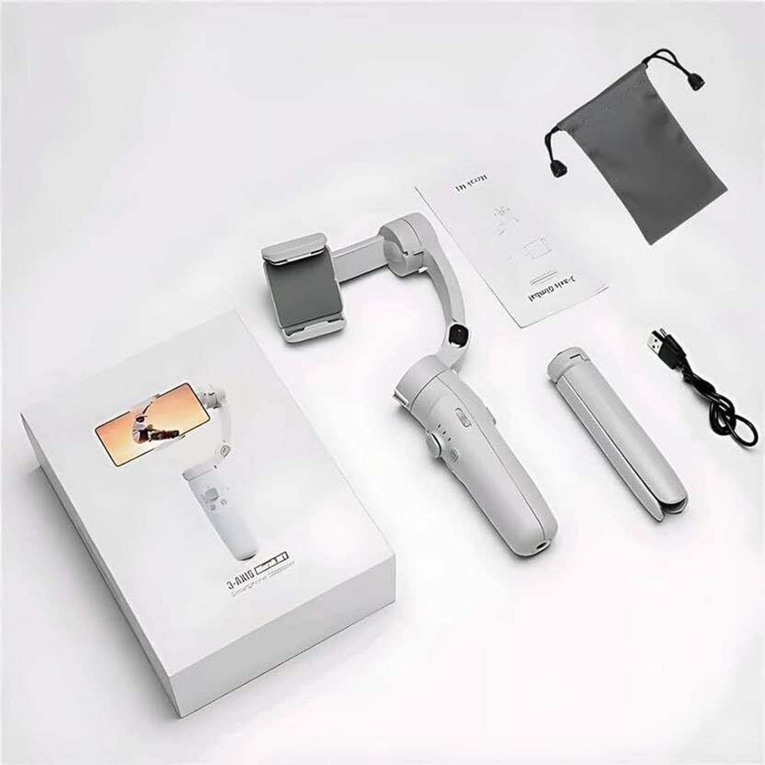 MAFAI M1 3-AXIS Original Gimbal Manunt Zooming, Time-Lapse, Honzontal & Portait Mode 3 Axis Gimbal for Camera, Mobile
