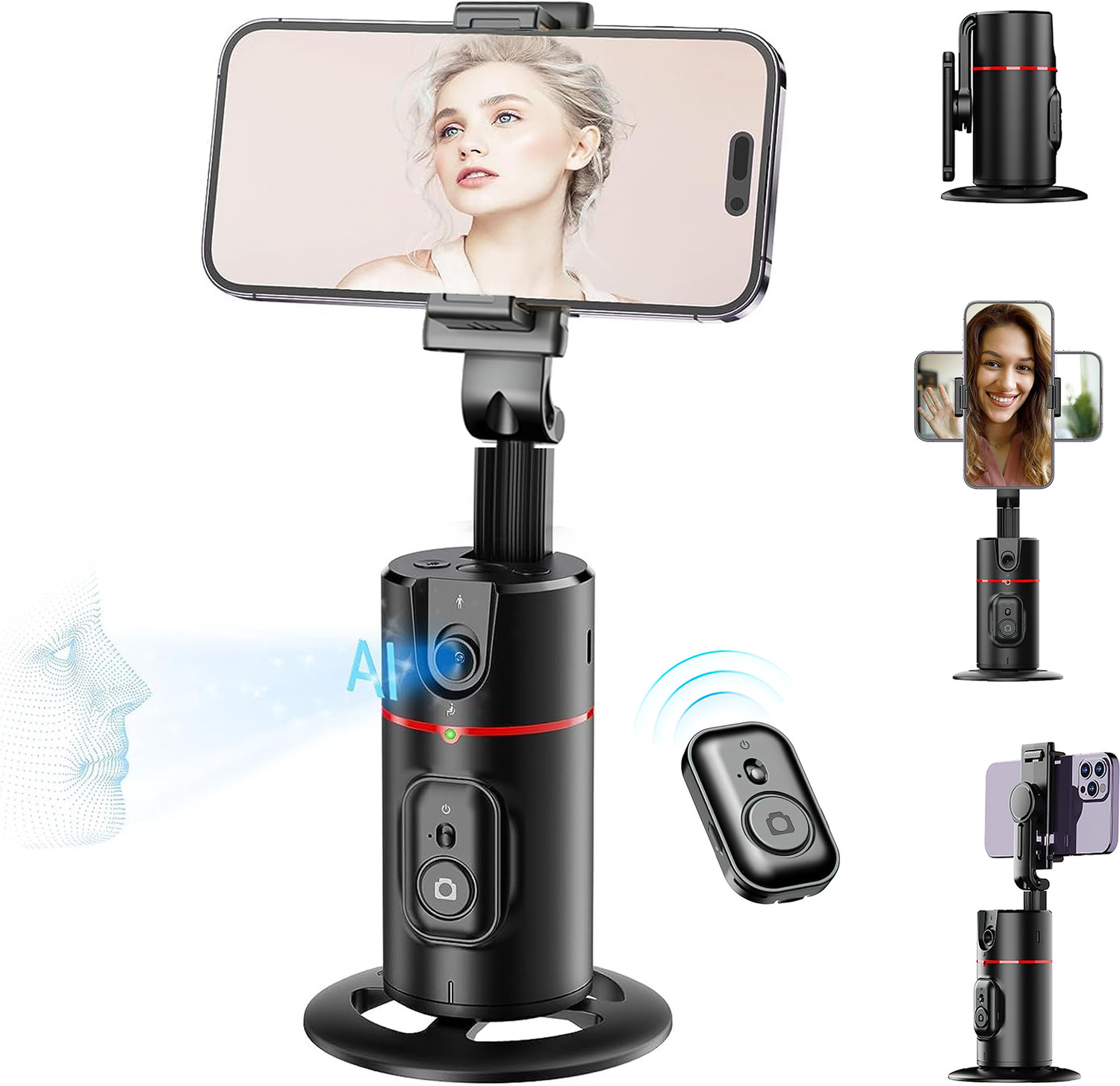 Image of VUSTICA Auto Face Tracking Tripod Camera Stand Smart Video Shooting Holder Selfie Stick Single Gimbal for Mobile