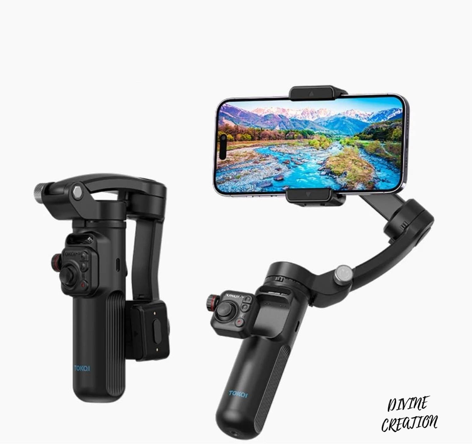 Divine creation M02, 3-Axis Handheld Gimbal Stabilizer Anti-Shake Video AI Stabilization B97 3 Axis Gimbal for Camera, Mobile