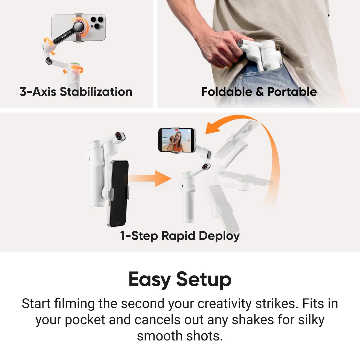 Image of Insta360 Flow 2 Pro Standard 3 Axis Gimbal for Mobile