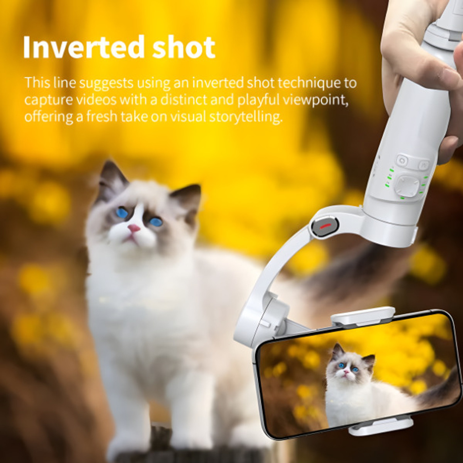 Image of CAMVY M1 3-Axis Smartphone Gimbal Stabilizer Mobile Video Stabilizer Selfie Vlogging 3 Axis Gimbal for Mobile