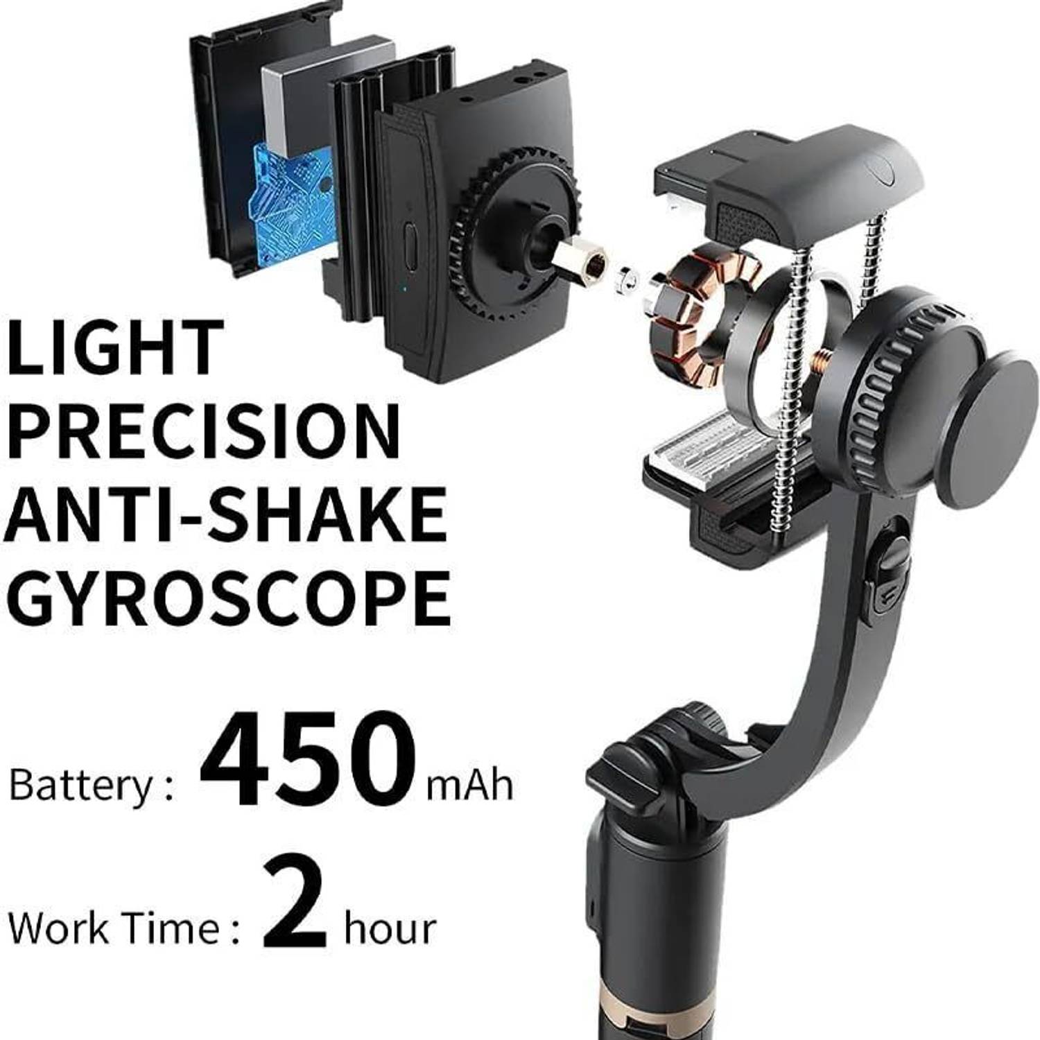 MAFAI Q08 Gimbal 360 Degree Automatic Rotation 2 Axis Gimbal for Camera, Mobile