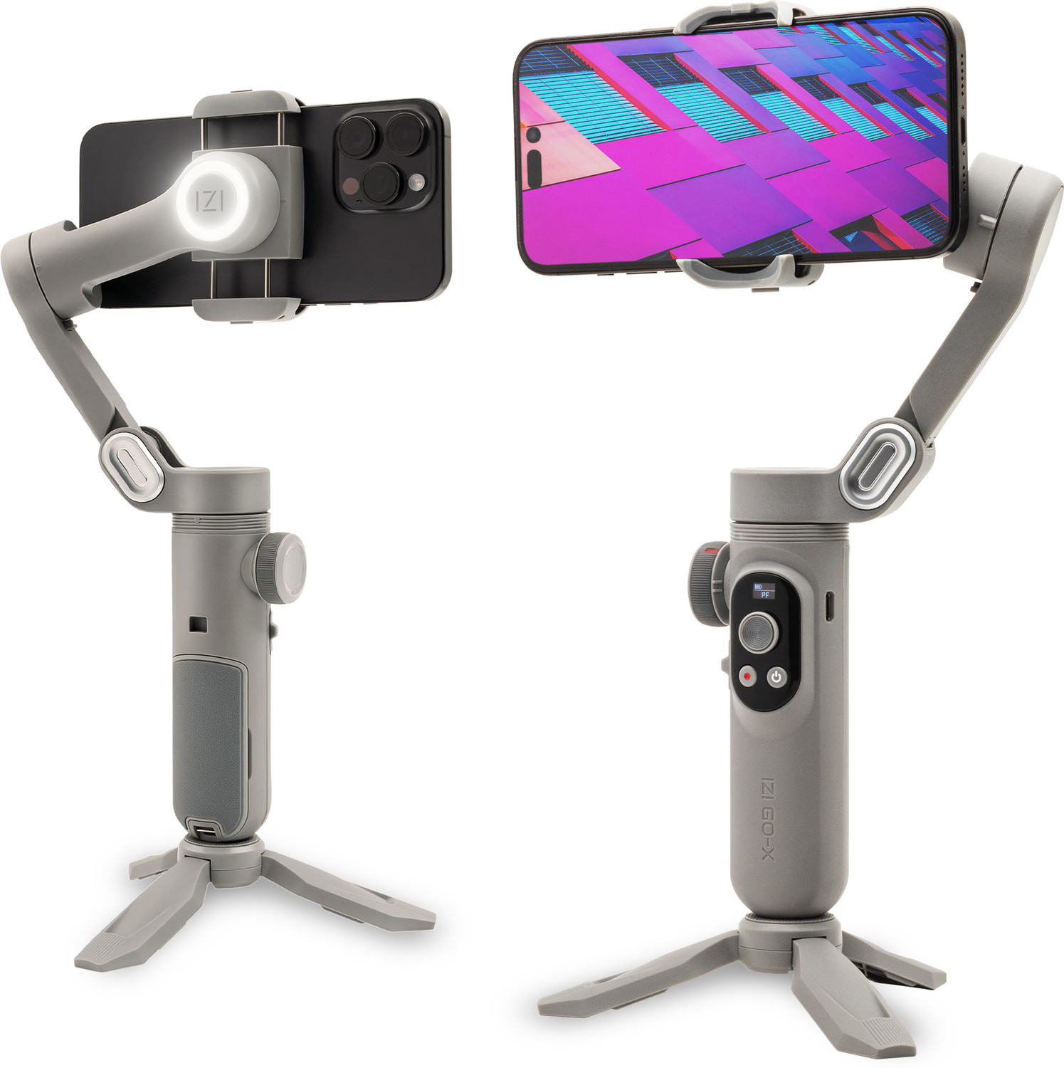 Image of IZI GO-X Smartphone Handheld Gimbal 3-Axis Stabilizer OLED display LED Fill Light 3 Axis Gimbal for Mobile
