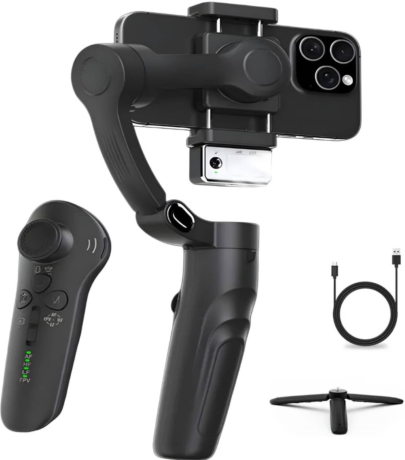 Omex M3 Gimbal Stabilizer 3-Axis Anti-Shake AI Face Track Video Recording with remote 3 Axis Gimbal for Mobile