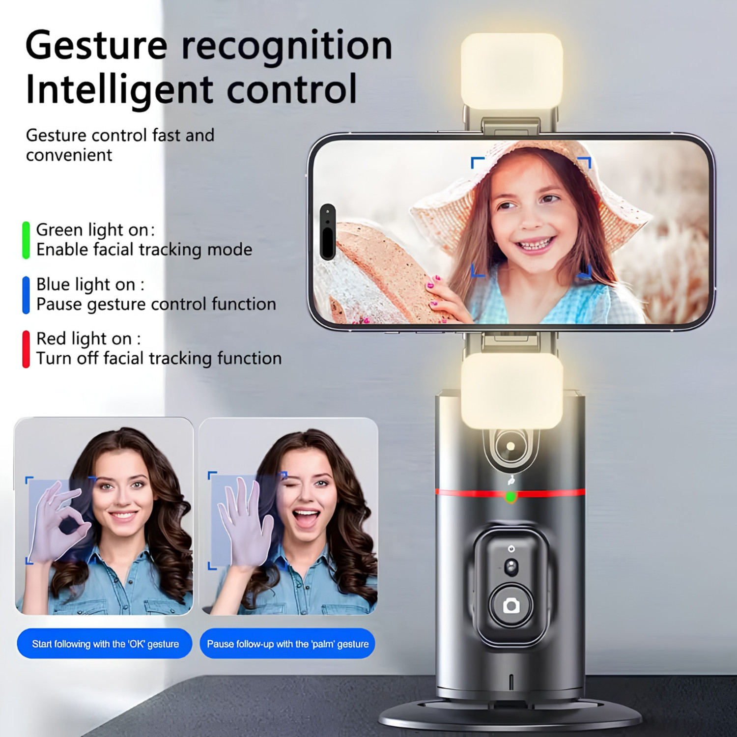 Image of VUSTICA Auto Face Tracking Tripod Camera Stand Smart Video Shooting Holder Selfie Stick Single Gimbal for Mobile