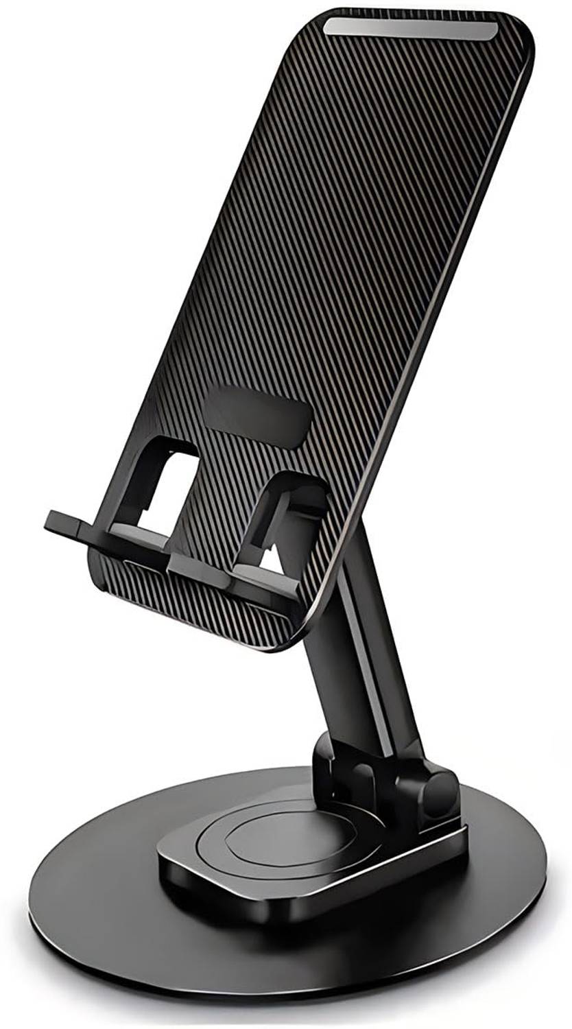 WHISTLE9 Foldable Mobile Stand Holder - Angle & Height Adjustable Desk Cell Phone Holder Anti-Slip Compatible with Smartphones Single Gimbal for Mobile