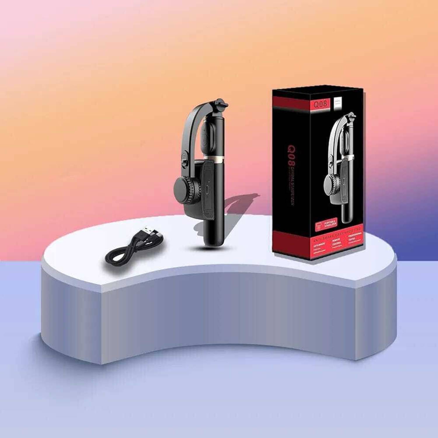 EVAAENTERPRISES Q08 Gimbal Selfie Stick Anti-shake 2 Axis Gimbal for Camera, Mobile
