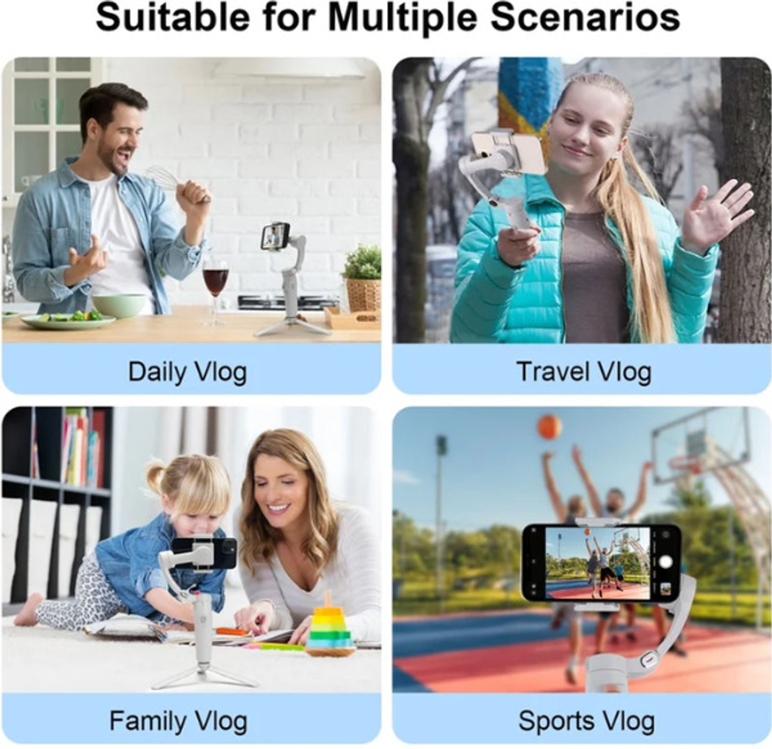 Image of CAMVY M1 3-Axis Smartphone Gimbal Stabilizer Mobile Video Stabilizer Selfie Vlogging 3 Axis Gimbal for Mobile