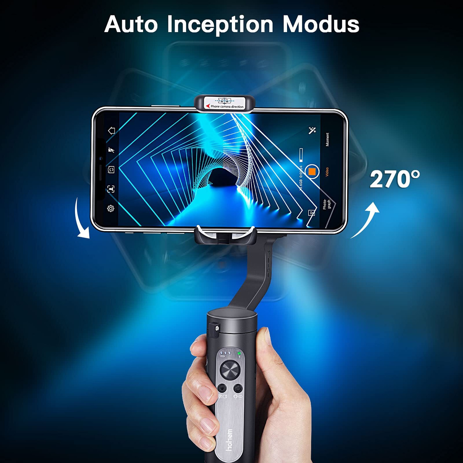 Image of hohem (OPEN BOX) isteady X Smartphone Foldable Gimbal Black 3 Axis Gimbal for Mobile