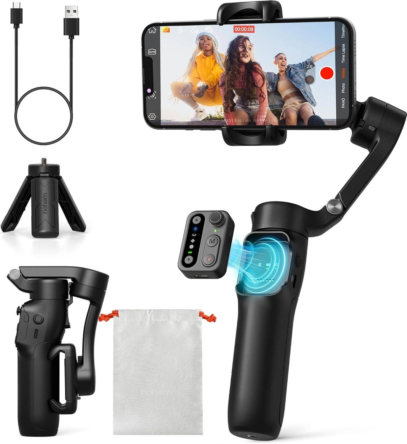 hohem iSteady X3SE with Detachable Remote Control 3 Axis Gimbal for Mobile