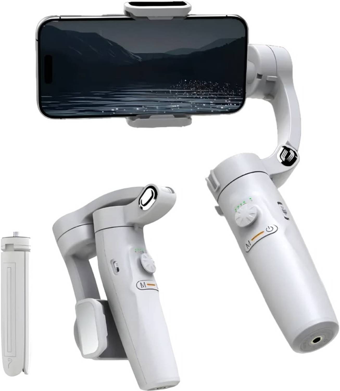 Omexcart intelligent 3 Axis Smartphone Gimbal with Wide Angle and AI Face Tracker 3 Axis Gimbal for Mobile
