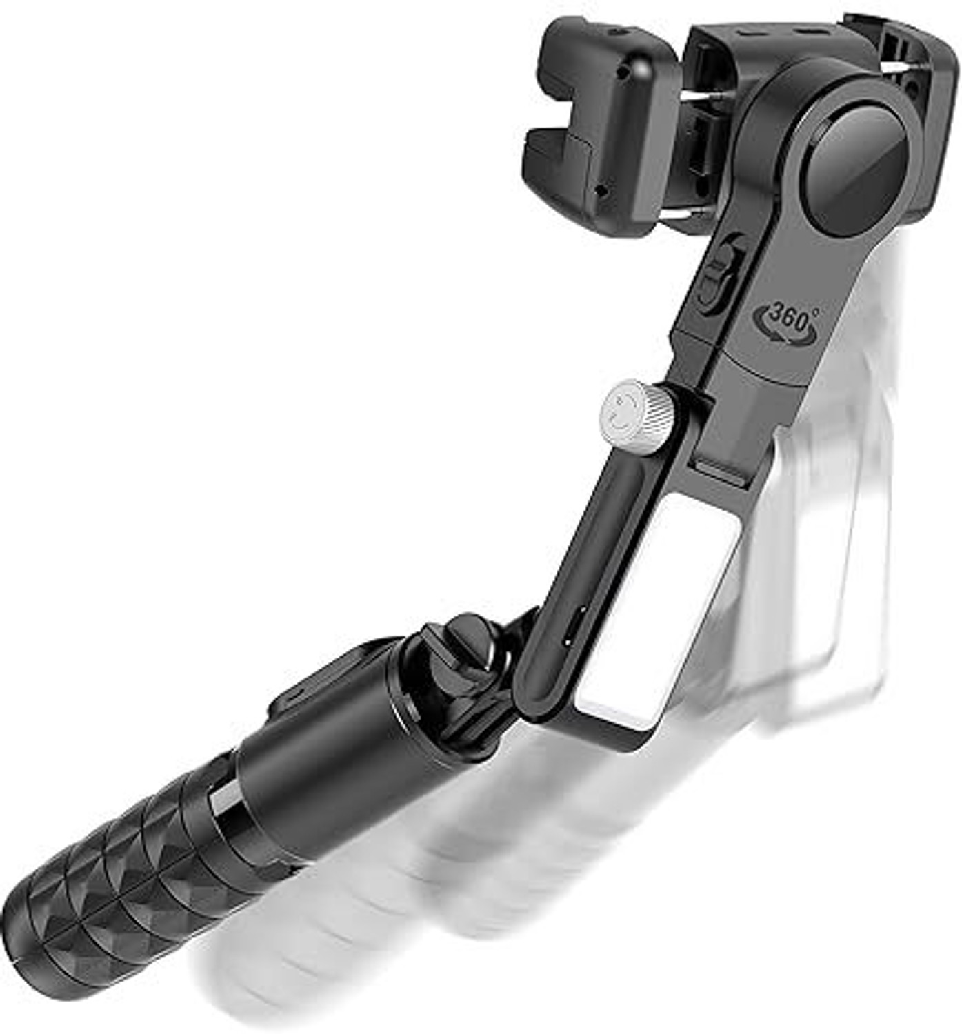 Image of Alfa Q18 Gimbal Stabilizer with Fill Light - YouTube, Instagram - Gift for Creators 3 Axis Gimbal for Mobile