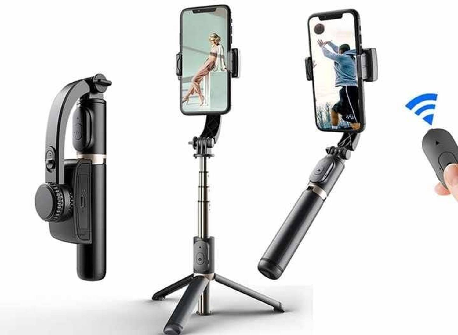 MOBONE Q08 Gimbal Video Recording Stabilizer| Antishake & Stabilized Photo, Video Shoot Single Gimbal for Camera, Mobile