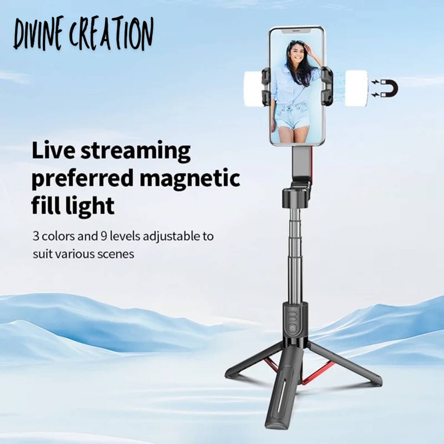 Divine creation C10 Pro 3-Axis Handheld Stabilizer Gimbal | Anti-Shake Video Recording Tool D435 3 Axis Gimbal for Mobile