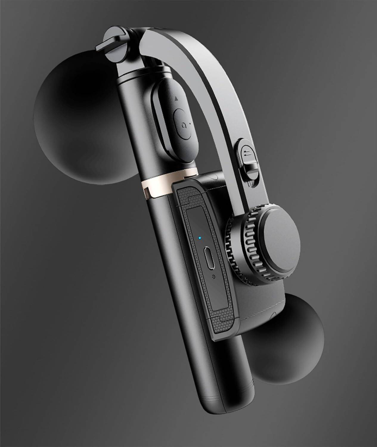 MOBONE Q08 Gimbal Stabilizer 360 Rotation for Phone Selfi Stick With Hidden Tripod Single Gimbal for Camera, Mobile