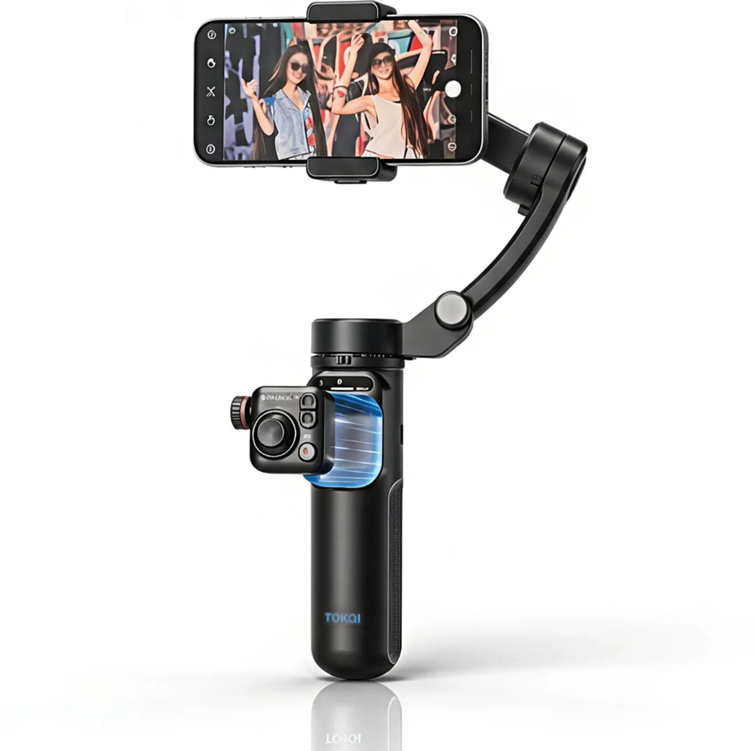 Image of zone alpha TOKQI M02 3-Axis Smartphone Gimbal with AI Face Tracking, 36H Battery & Tripod 3 Axis Gimbal for Mobile