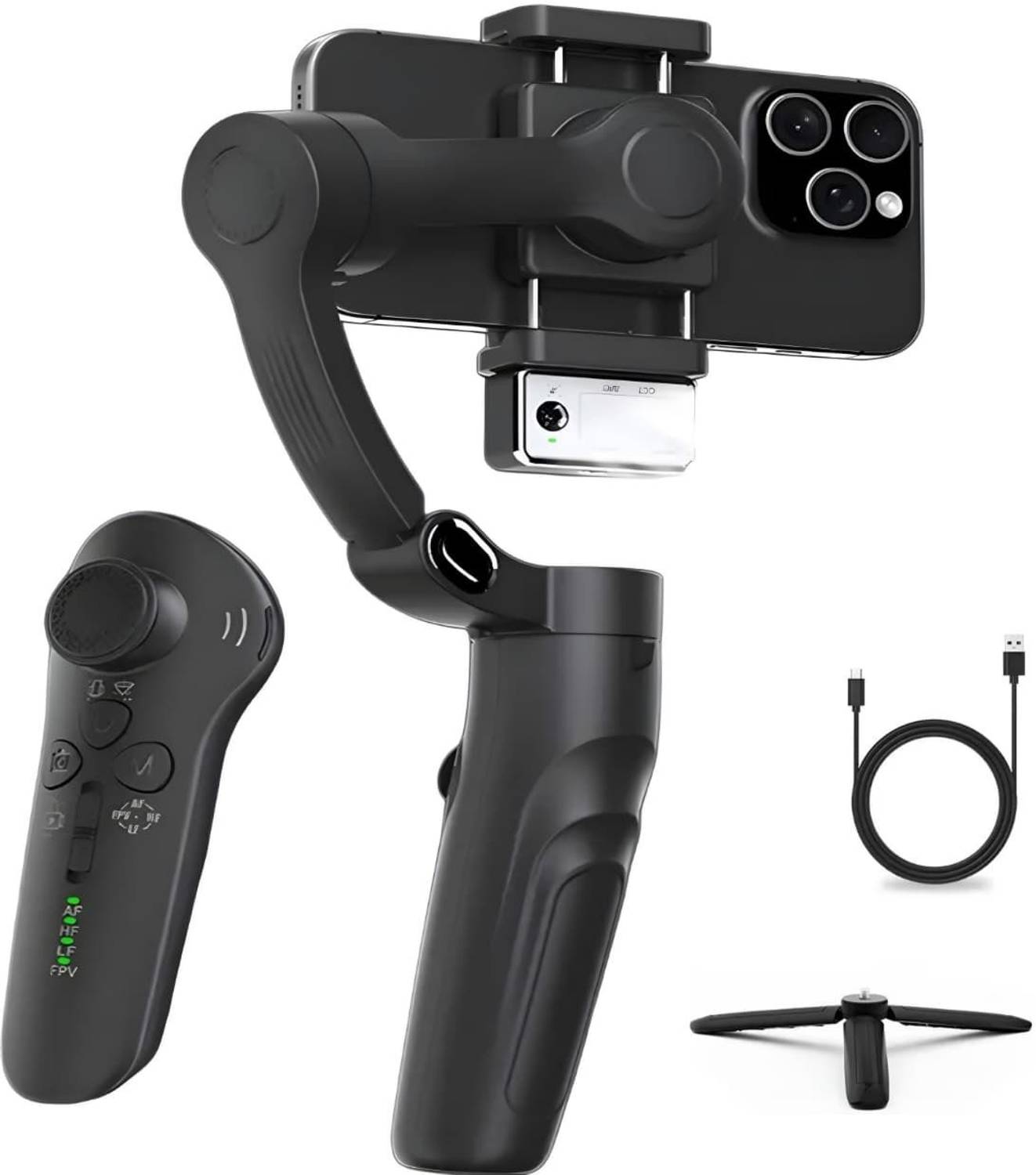 Omexcart 3 Axis Anti -shake Shooting Live AI Face Tracking Remote selfie 3 Axis Gimbal for Mobile