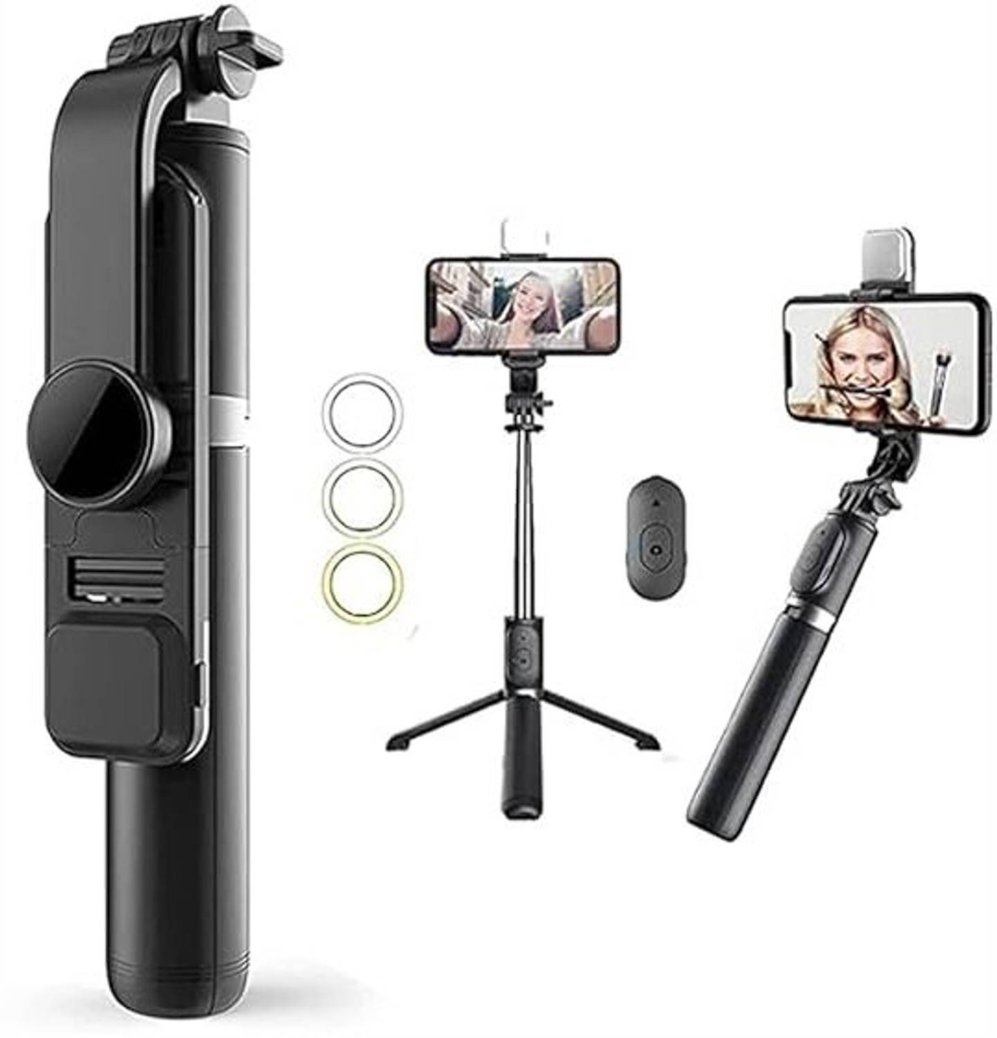 PRANCING UNICORN Selfie Stick with LED Fill Light with Bluetooth Wireless Remote & 270°Rotation 2 Axis Gimbal for Mobile