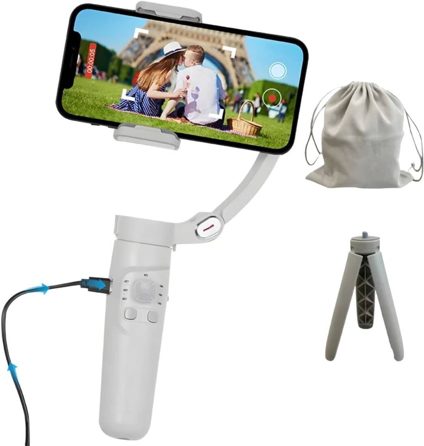 Omexcart 3-axis Photography, video ,vlog head multiple tracking modes face tracking 3 Axis Gimbal for Mobile