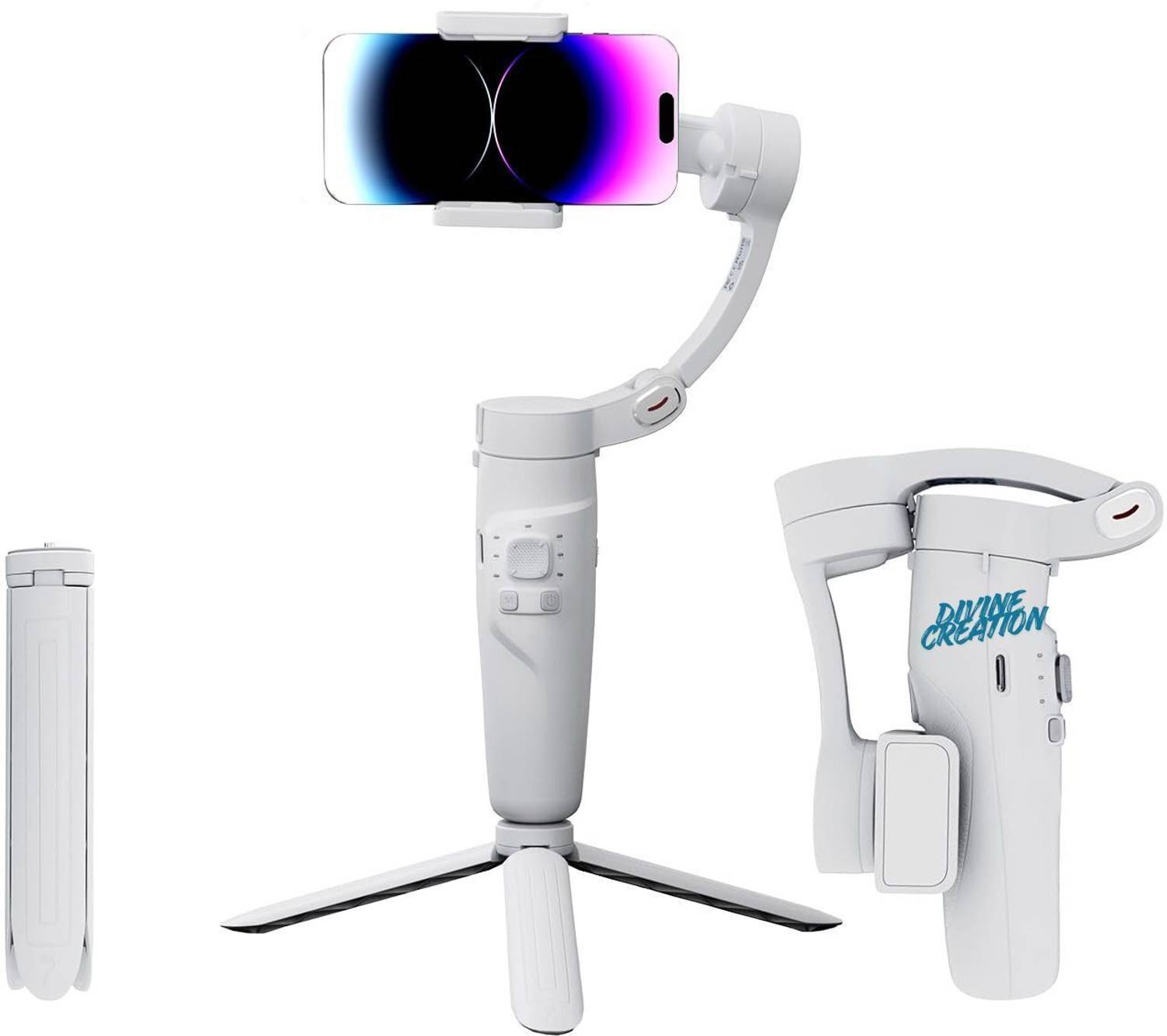 Smartnest M1 3-Axis Gimbal Stabilizer|AI Face Tracking, Smooth Video,Foldable G-86 3 Axis Gimbal for Mobile