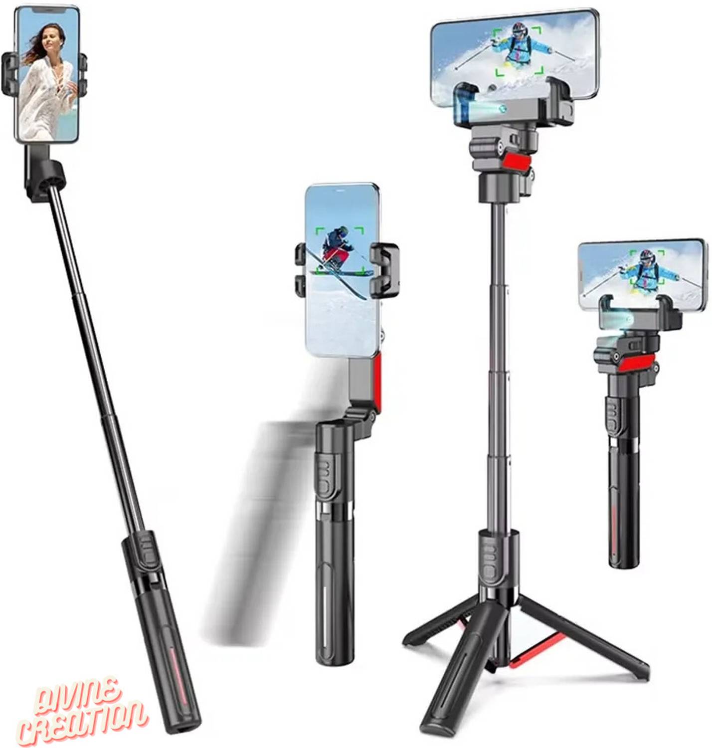 Divine creation C10 Pro 3-Axis Handheld Stabilizer Gimbal | Anti-Shake Video Recording Tool D206 3 Axis Gimbal for Mobile